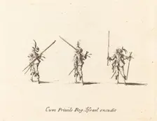 Drill with the Musket, 1634/1635. Creator: Jacques Callot
