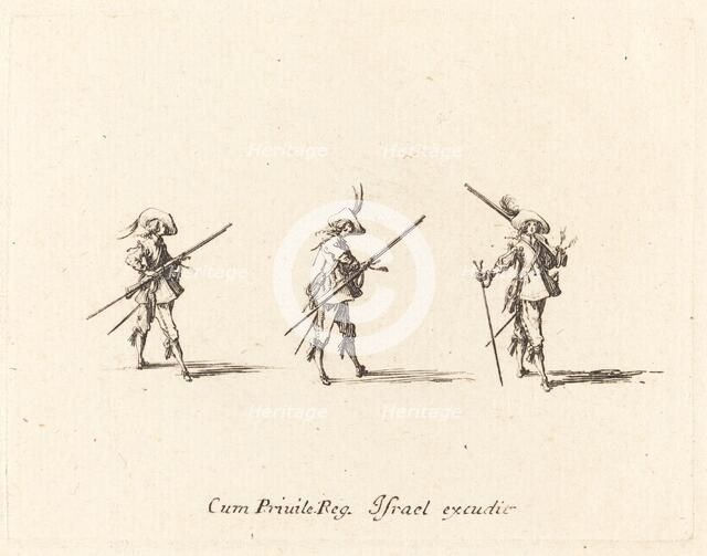 Drill with the Musket, 1634/1635. Creator: Jacques Callot.