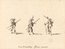 Drill with the Musket, 1634/1635. Creator: Jacques Callot