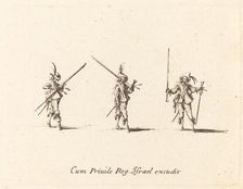 Drill with the Musket, 1634/1635. Creator: Jacques Callot