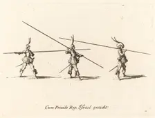 Drill with Tilted Pikes, 1634/1635. Creator: Jacques Callot