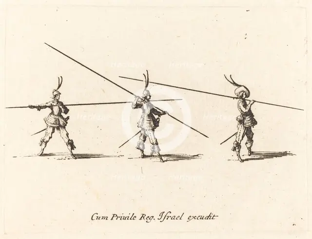 Drill with Tilted Pikes, 1634/1635. Creator: Jacques Callot.