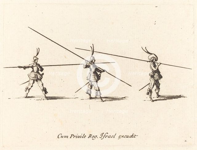Drill with Tilted Pikes, 1634/1635. Creator: Jacques Callot.