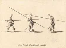 Drill with Tilted Pikes, 1634/1635. Creator: Jacques Callot