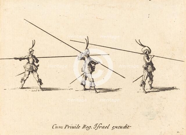 Drill with Tilted Pikes, 1634/1635. Creator: Jacques Callot.