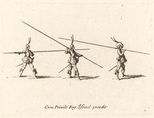 Drill with Tilted Pikes, 1634/1635. Creator: Jacques Callot