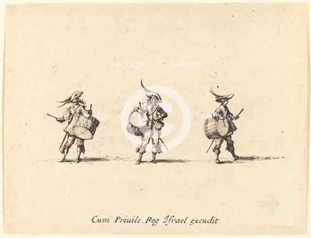 Drill with Drums, 1634/1635. Creator: Jacques Callot.