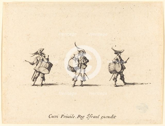 Drill with Drums, 1634/1635. Creator: Jacques Callot.