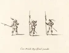 Drill with Halberds, 1634/1635. Creator: Jacques Callot