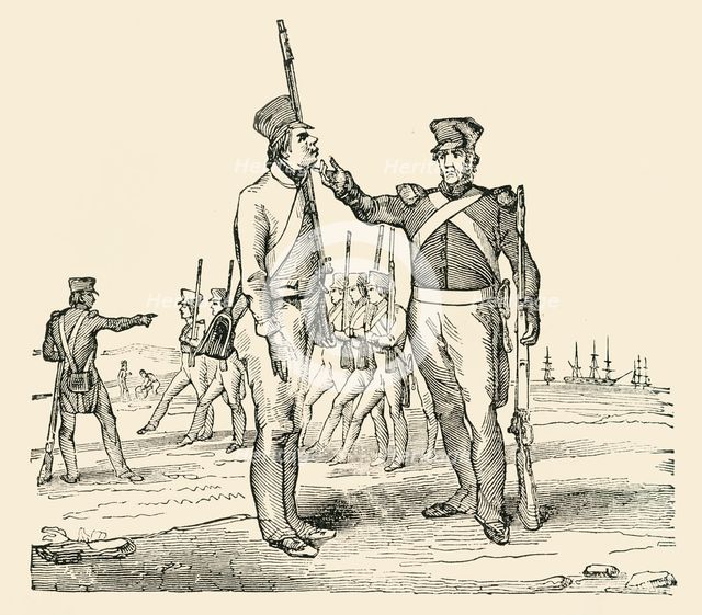 'Drilling raw Recruits', 1849. Creator: Unknown.