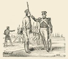 Drilling raw Recruits 1849. Creator: Unknown