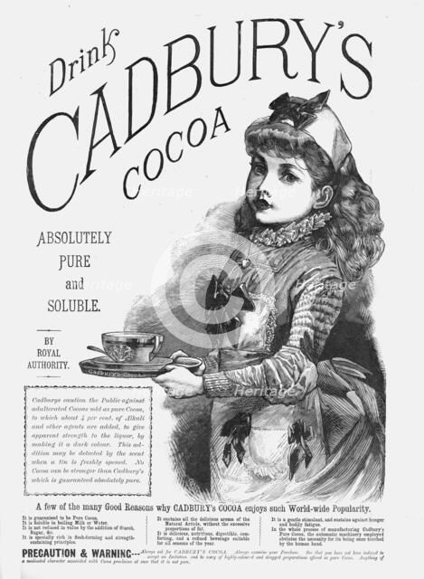 ''Drink Cadbury's Cocoa', 1888. Creator: Unknown.