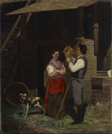 Drink break, 1877. Creator: Sigfrid August Keinanen