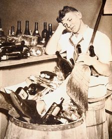 Drink gets the better of a young man, USA, 1933. Creator: Unknown