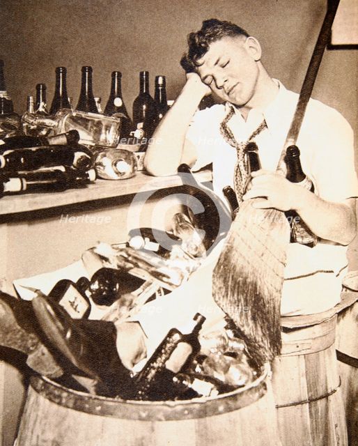 Drink gets the better of a young man, USA, 1933. Creator: Unknown.