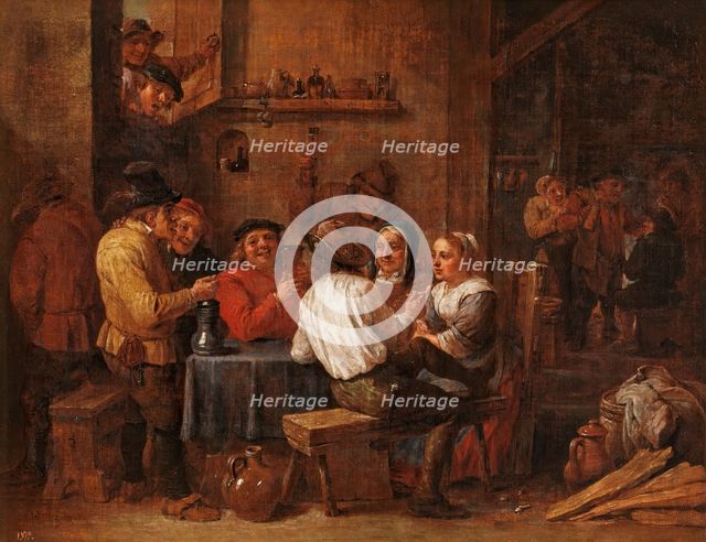 Drinkers and smokers, between 1631 and 1690. Creator: David Teniers II.