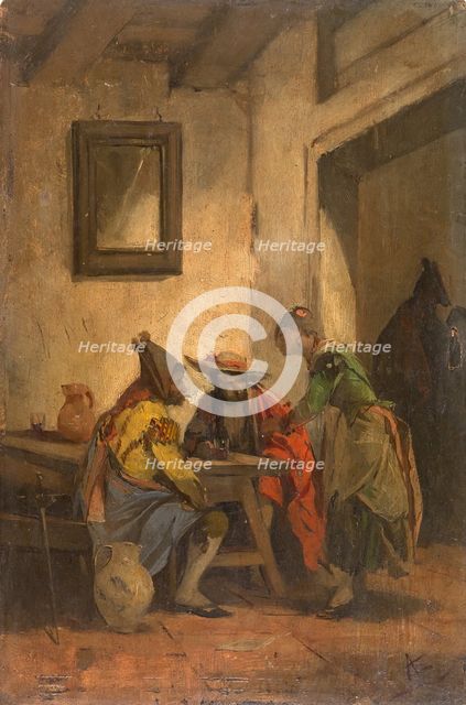 Drinkers at a tavern, c1880. Creator: Angel Lizcano Monedero.