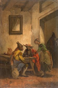 Drinkers at a tavern, c1880. Creator: Angel Lizcano Monedero