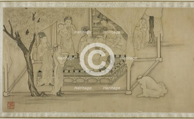 Drinking and Dancing Before the Tribal Chief, China, Qing dynasty, late 17th to early 18th cent. Creator: Leng Mei.