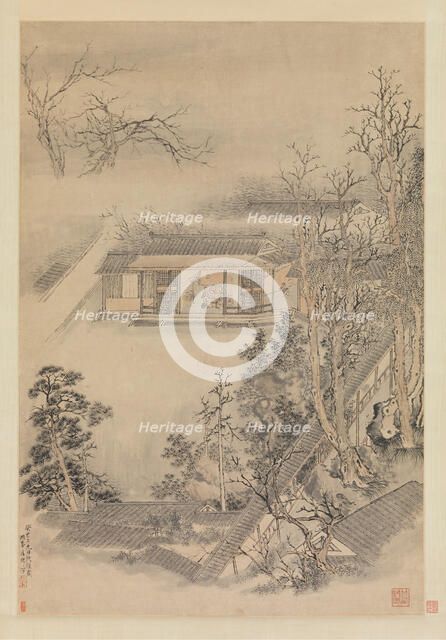 Drinking in the Bamboo Garden, 1773. Creator: Luo Ping.