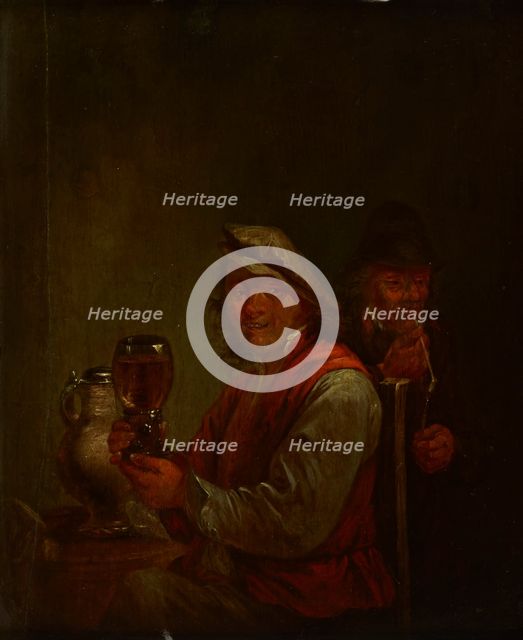 Drinking Man and an Old Smoking Man, 1st half of 18th century. Creator: Unknown.
