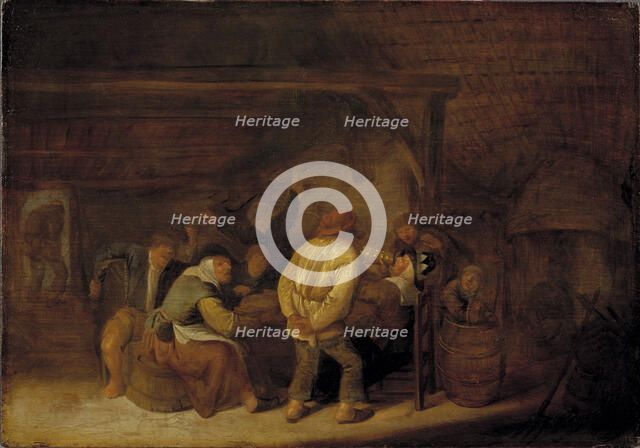 Drinking Peasants, mid-17th century. Creator: Bartholomeus Molenaer.