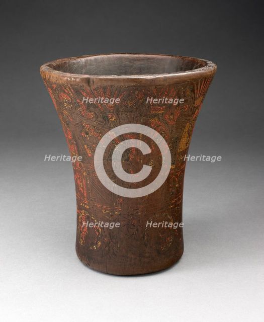 Drinking Vessel (Kero) with Floral and Animal Motifs, A.D. 1450/1532. Creator: Unknown.