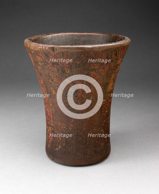 Drinking Vessel (Kero) with Floral and Animal Motifs, A.D. 1450/1532. Creator: Unknown.