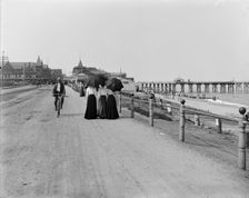 Driveway and beach, Longbranch, between 1900 and 1906. Creator: Unknown
