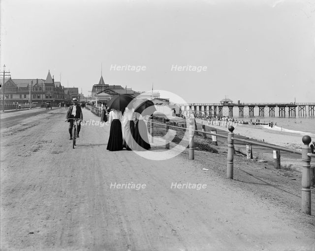 Driveway and beach, Longbranch, between 1900 and 1906. Creator: Unknown.