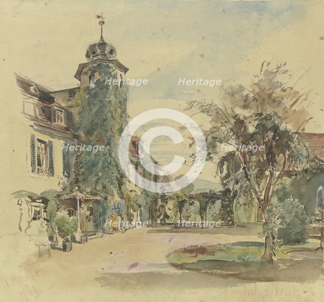 Driveway of an estate in Handschuhsheim, 1861. Creator: Philipp Rumpf.