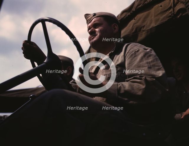 Driver of Marine truck at New River, N.C., 1942. Creator: Alfred T Palmer.