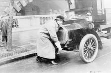 Driver Charlotte Marsh, who had been a suffragette, April 1915. Creator: Unknown