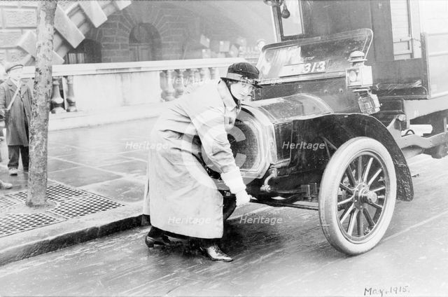 Driver Charlotte Marsh, who had been a suffragette, April 1915. Creator: Unknown.