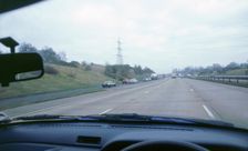 Driver's view from car on M27 Motorway