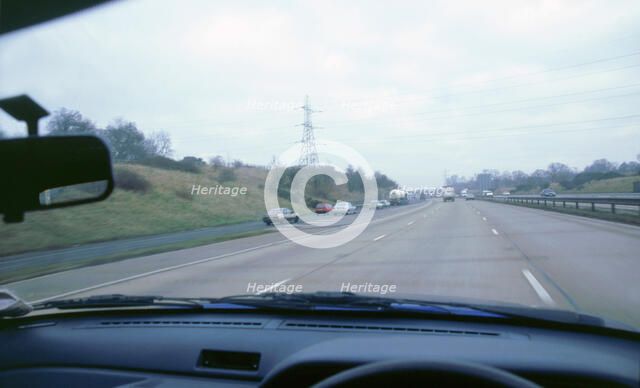 Driver's view from car on M27 Motorway. Artist: Unknown.