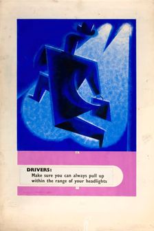 Drivers - make sure you can always pull up within... WWII road safety poster, between 1939-1946. Creators: Central Office of Information, Tom Gentleman