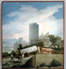 Driving an ashlar oil on canvas