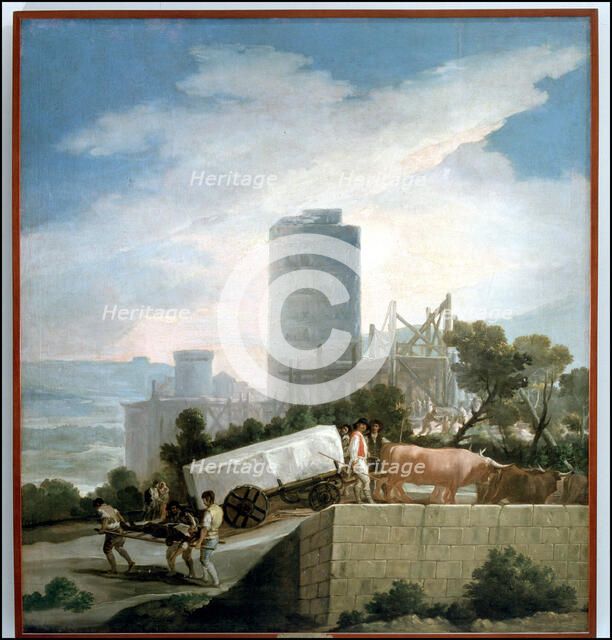 Driving an ashlar', oil on canvas.