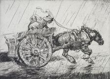 Driving home in the rain, 1914. Creator: Edmund Blampied