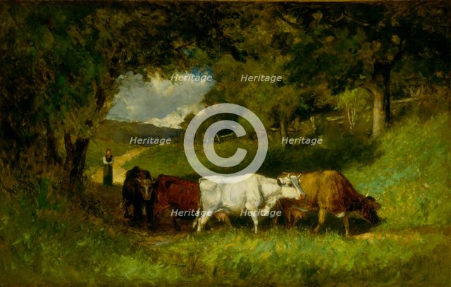 Driving Home the Cows, 1881. Creator: Edward Mitchell Bannister.