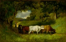 Driving Home the Cows, 1881. Creator: Edward Mitchell Bannister