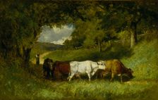 Driving Home the Cows, 1881. Creator: Edward Mitchell Bannister