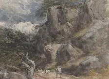 Driving Sheep in a Rocky Landscape, ca. 1846. Creator: David Cox the elder