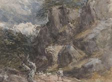 Driving Sheep in a Rocky Landscape, ca. 1846. Creator: David Cox the elder