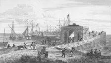 Droit Office & Pier 1820. Artist: John Shury