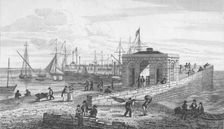 Droit Office & Pier 1820. Artist: John Shury