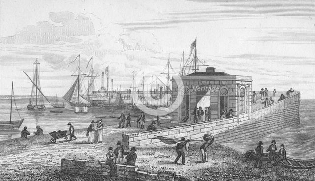 'Droit Office & Pier', 1820. Artist: John Shury.