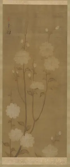 Drooping cherry branches in blossom, Edo period, mid 18th-early 19th century. Creator: Sakai Hoitsu