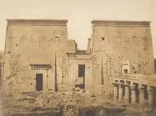 Dromos et Pylones du grand Temple d'Isis, à Philae, April 13, 1850. Creator: Maxime du Camp